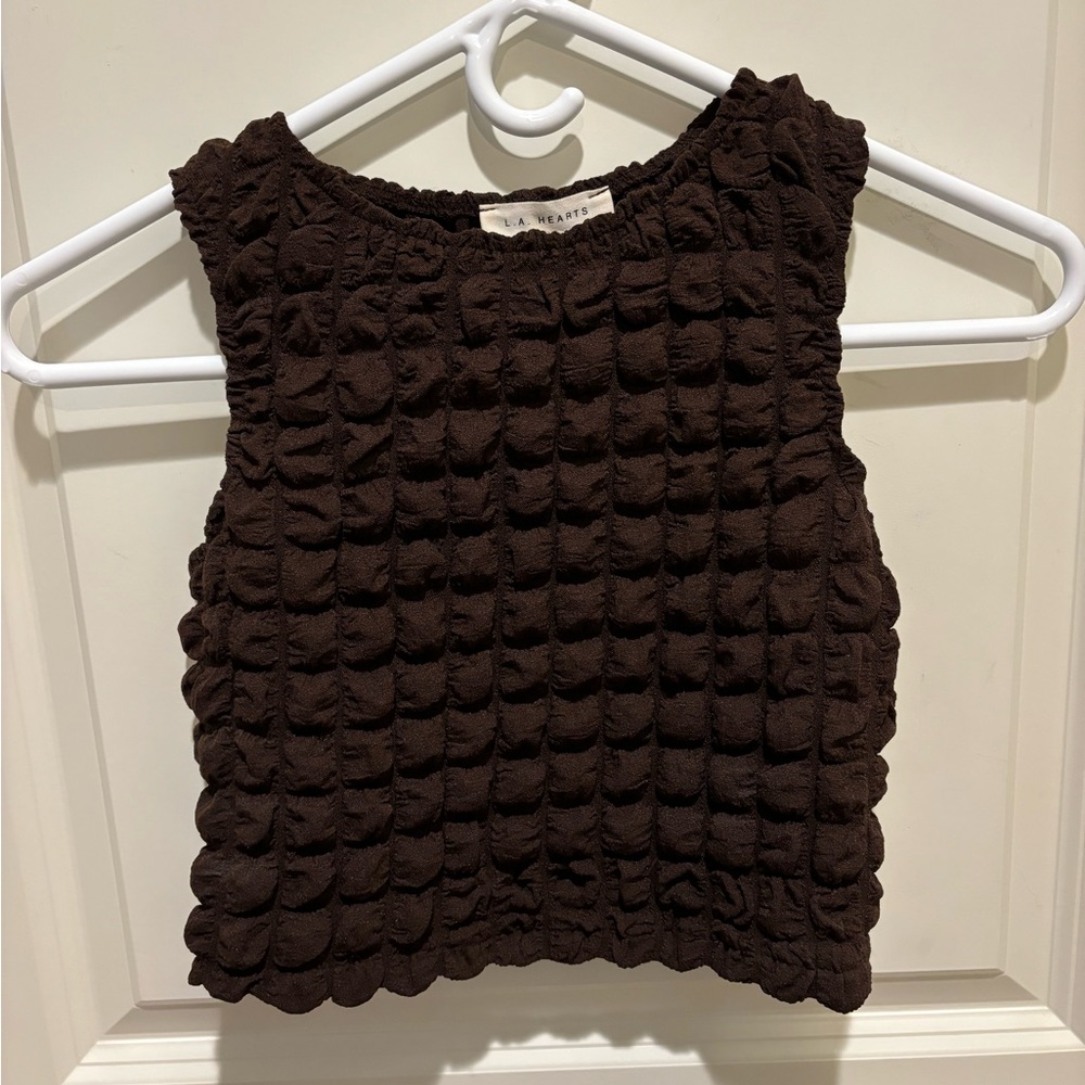 Pacsun LA Hearts bubble crop top